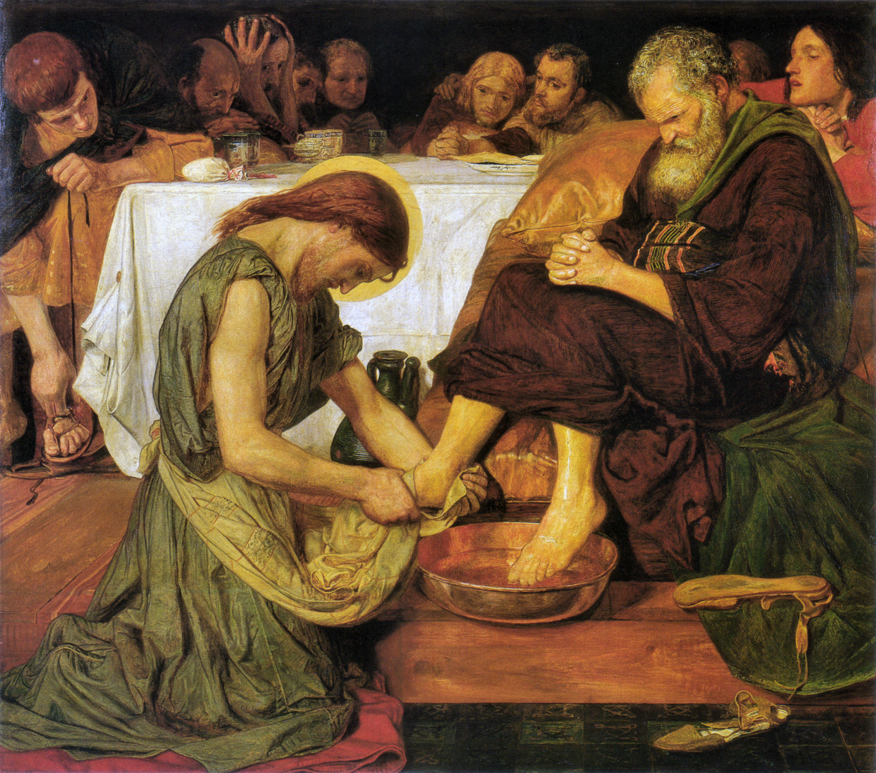 Bilde: Ford Madox Brown: Jesus Washing Peter’s Feet (1852) (Wikimedia)