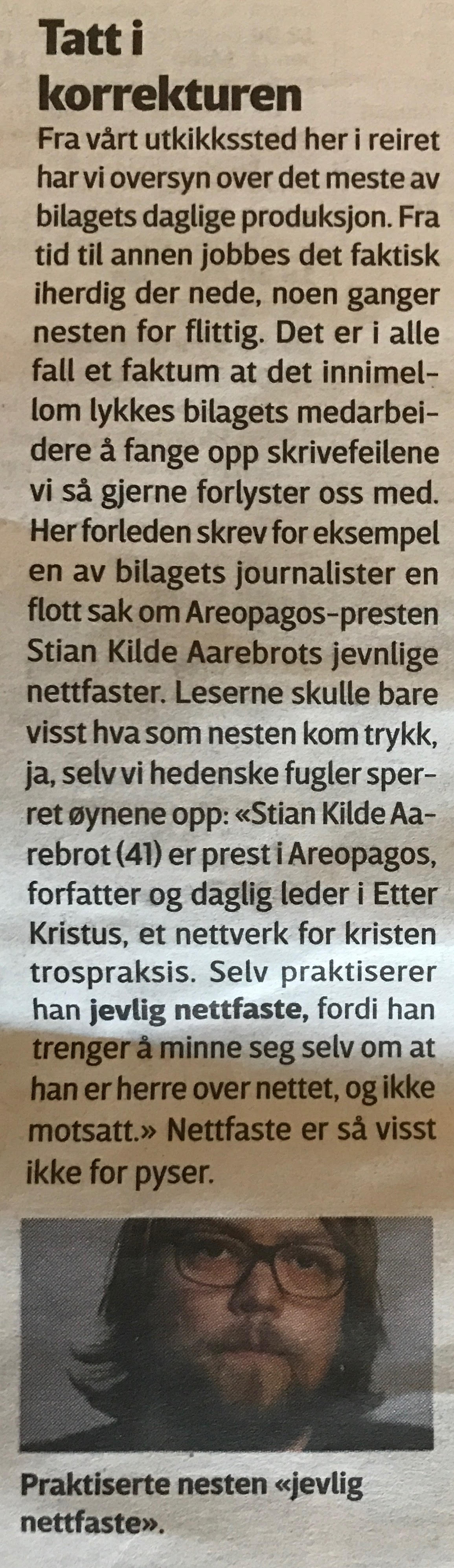 Klippet fra Vårt land, 13. juni 2017