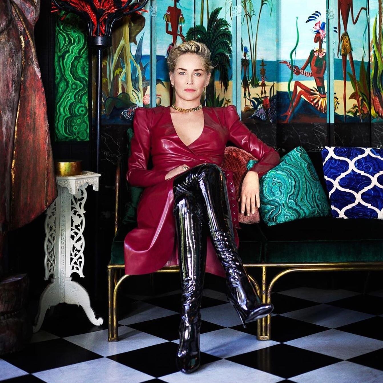 Iconic 💥 @sharonstone x @townandcountrymag 
.
.
Shot by @michaelmuller7
Styled by @paris_libby
Makeup by @karayoshimotobua
Hair by me #withvirtue
