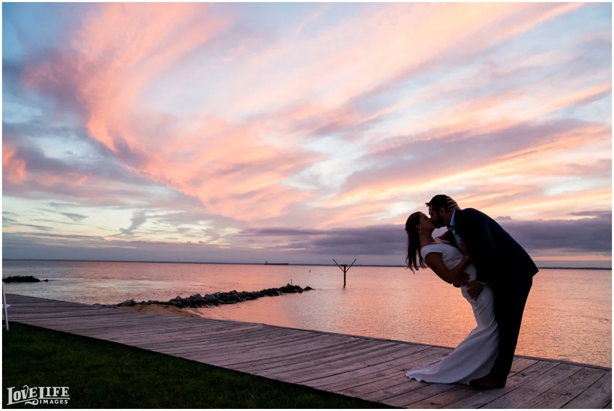Silver Swan Bayside Wedding boardwalk sunset portrait.jpg