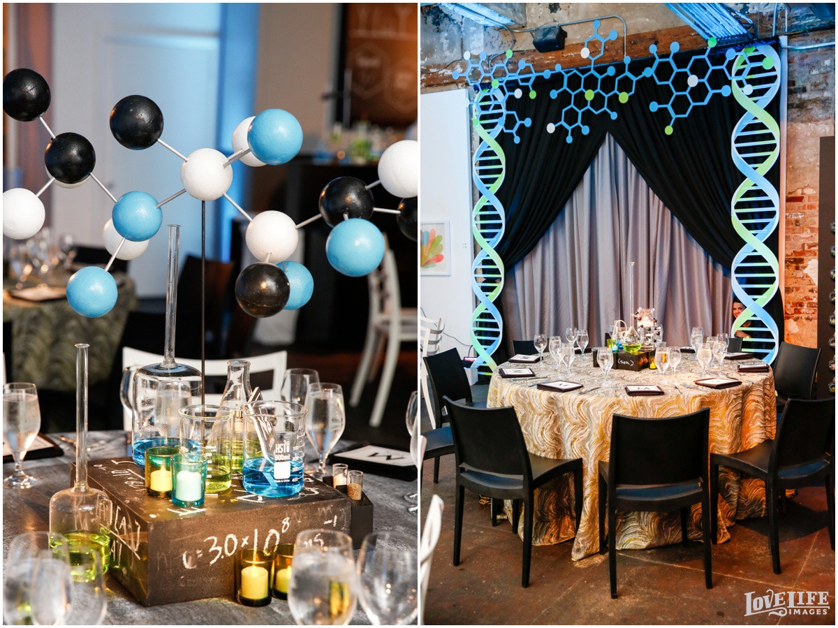Longview Gallery Bar Mitzvah science helix decor.jpg