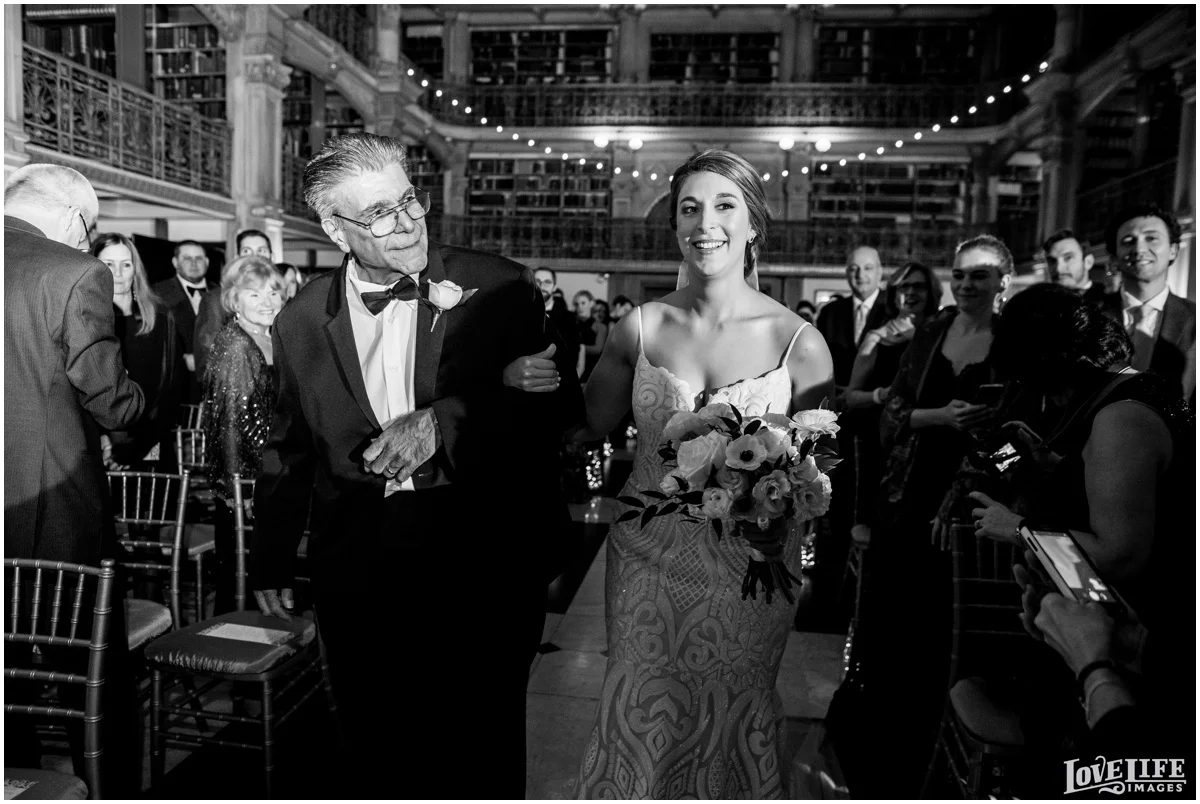 Peabody Library Baltimore Glam Wedding bride processional.jpg