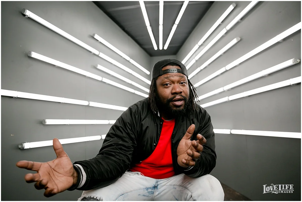 Baltimore Musician Eze Jackson Disco Ball and Electric Light Photoshoot_0041.jpg