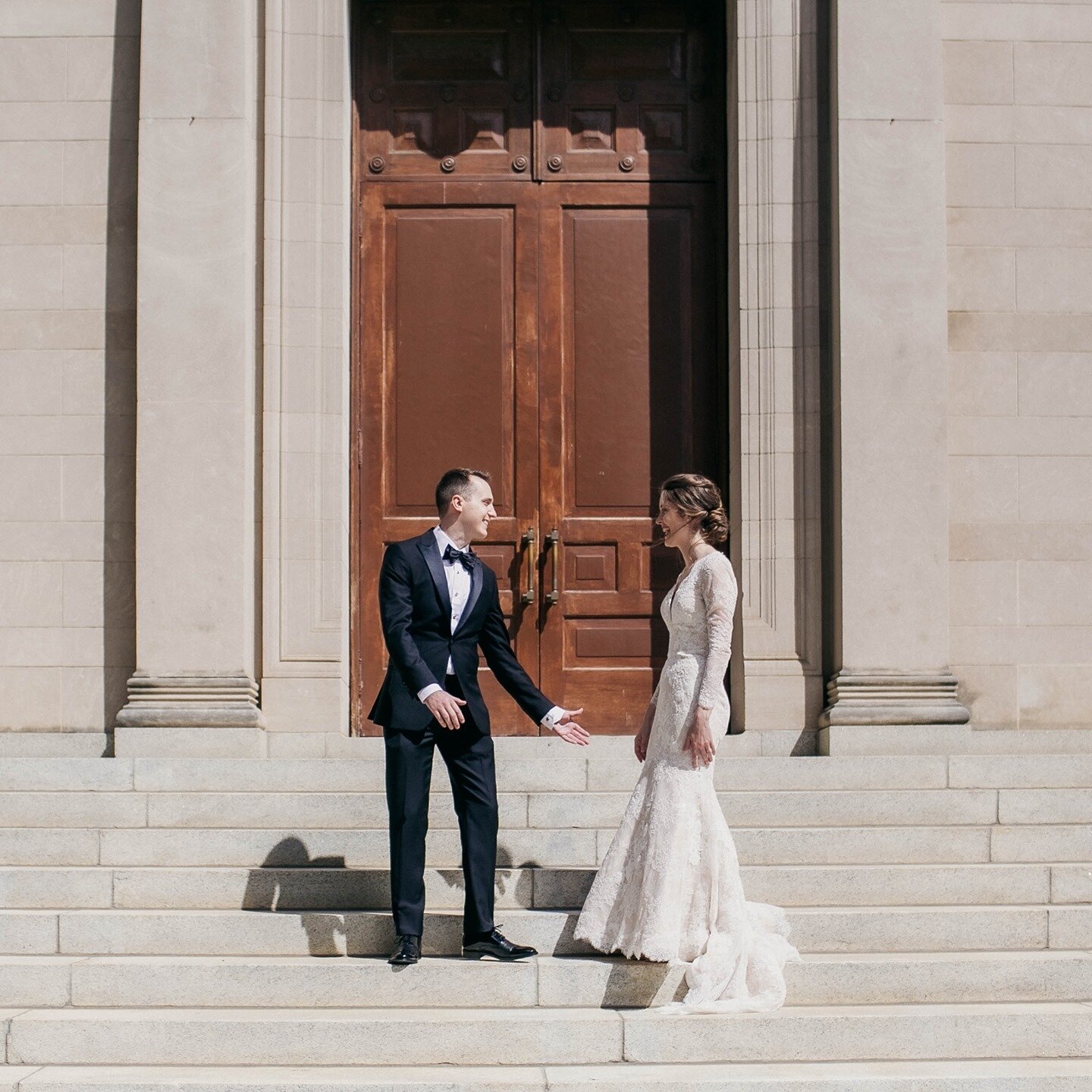 A first look on the steps of Holy Rosary Church.