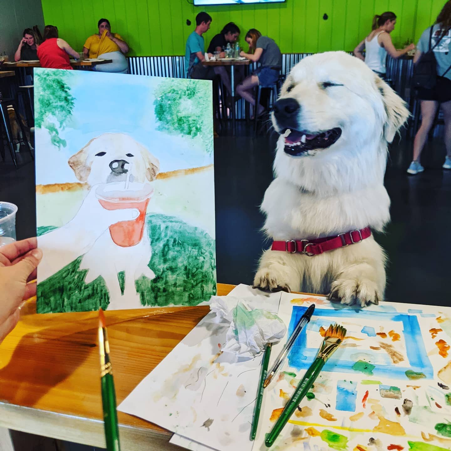 @omahadogbar is not only a great hang out but the perfect host! Thank you for everyone who came out to try painting your own pet portraits! I am looking forward to another class soon!