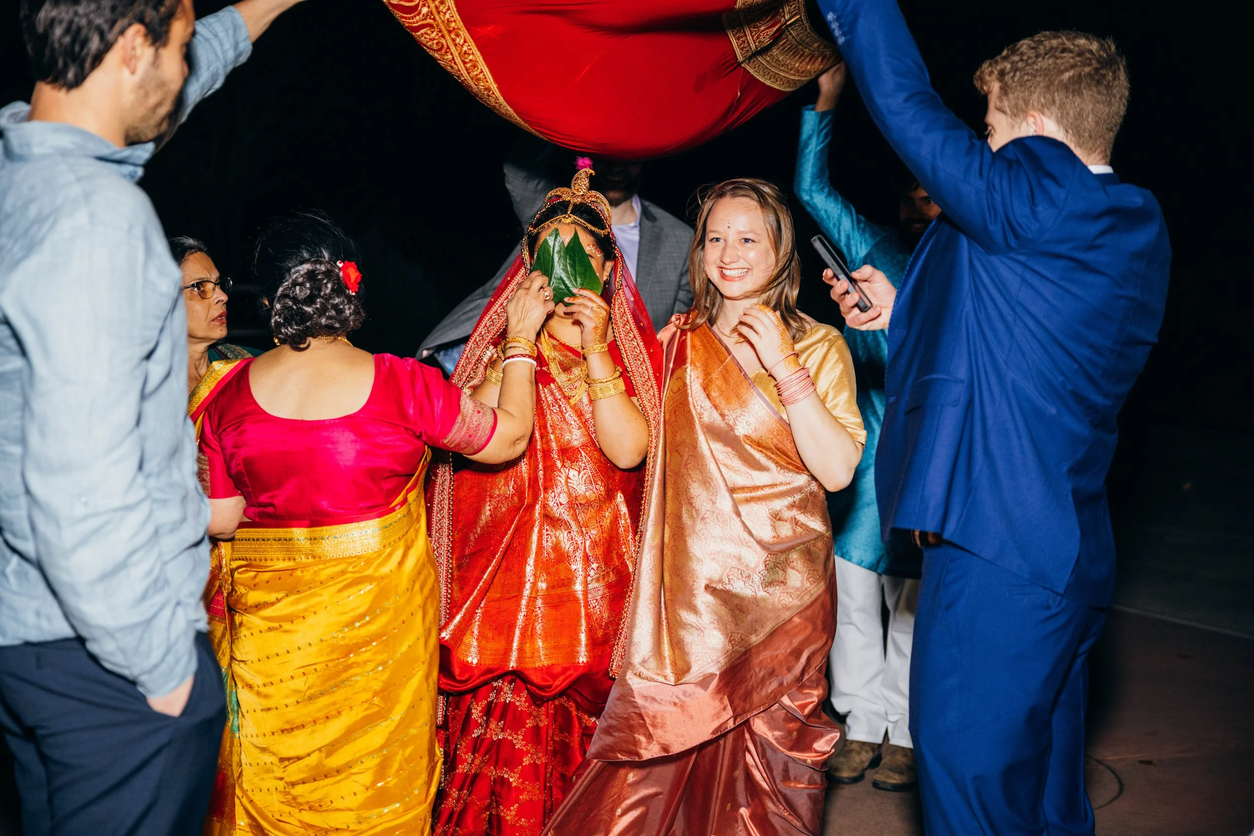 Indian wedding celebration with saris