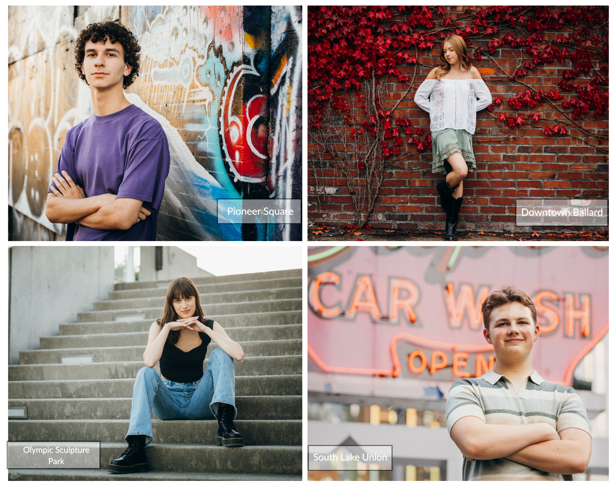 various locations for senior portraits