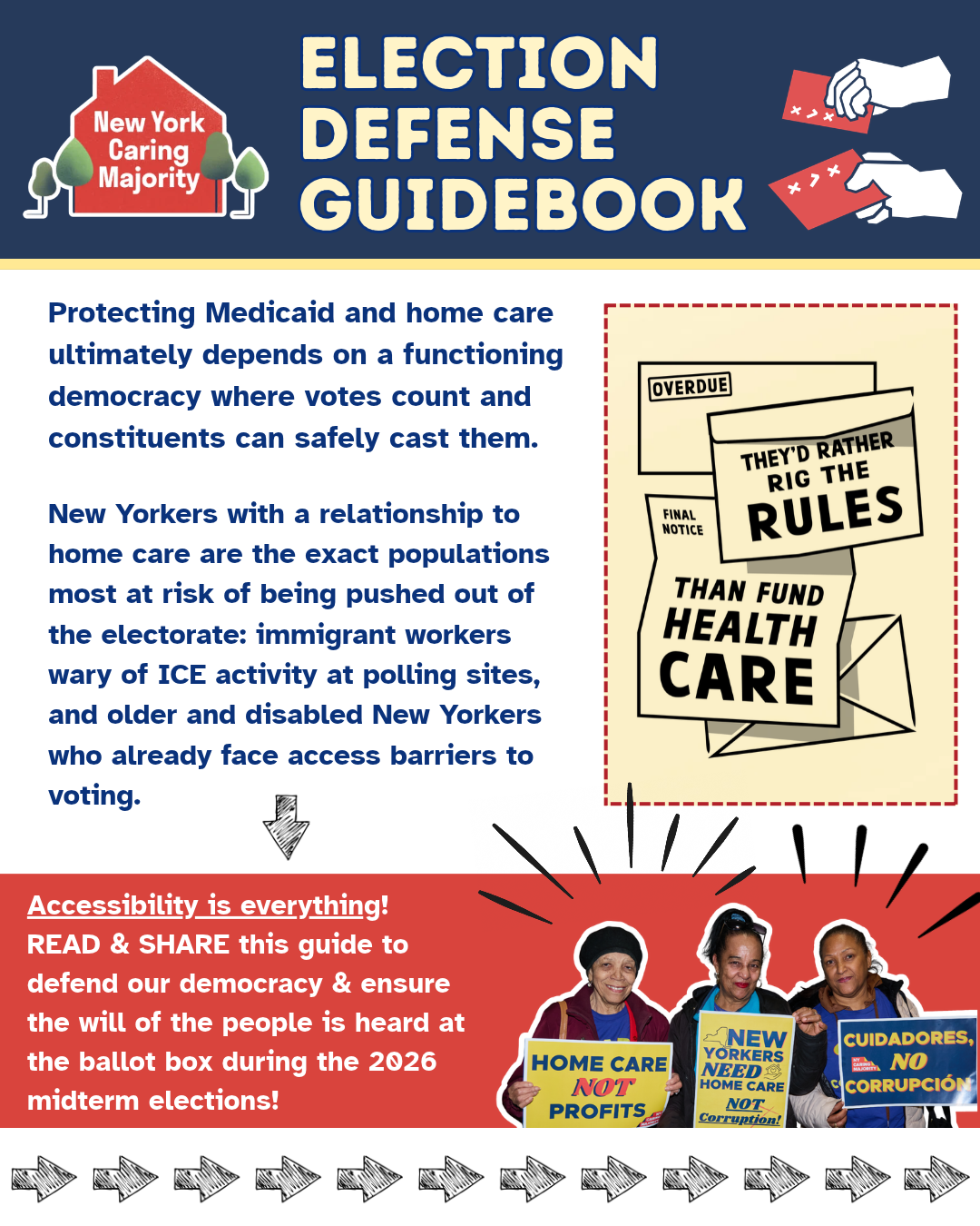 Election Defense Guidebook - first page of handout in English.