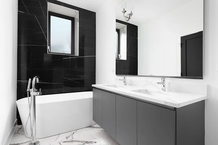 Adding Class to Your Bathroom Using Black and White Countertops