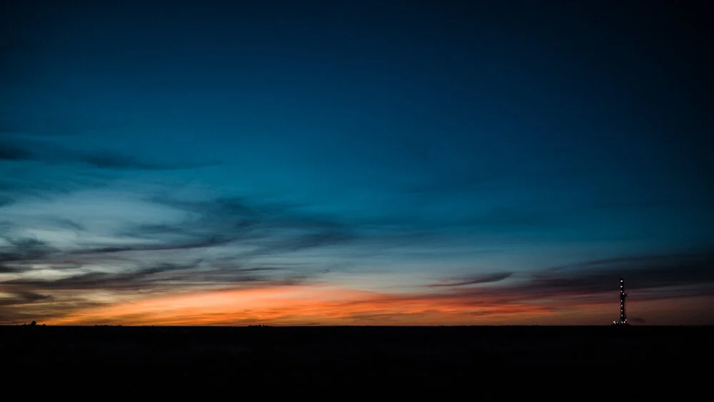 Cotton Field Near Post, Oil Rig at Sunset 