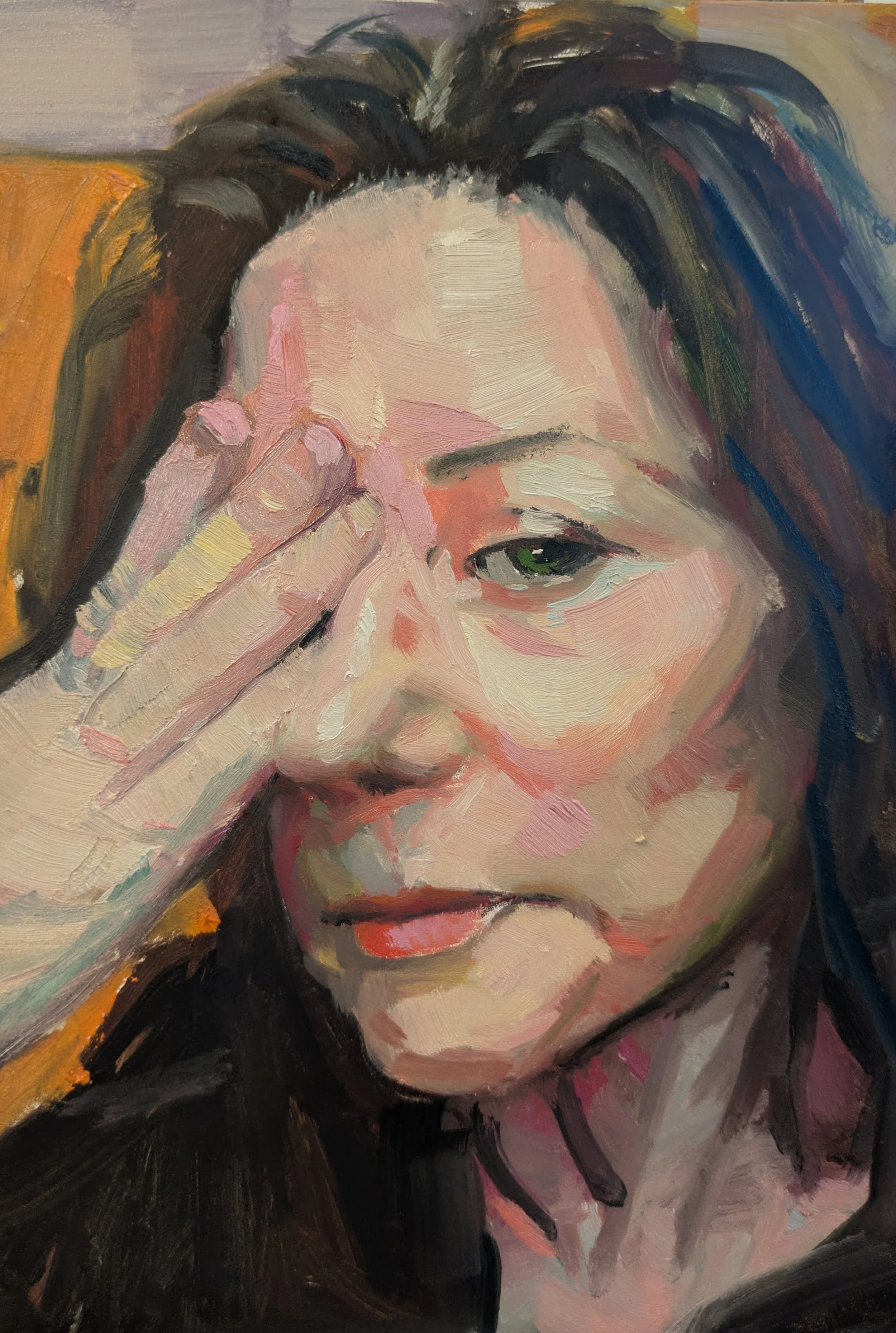 Grief 7×5 in. Oil on Wood