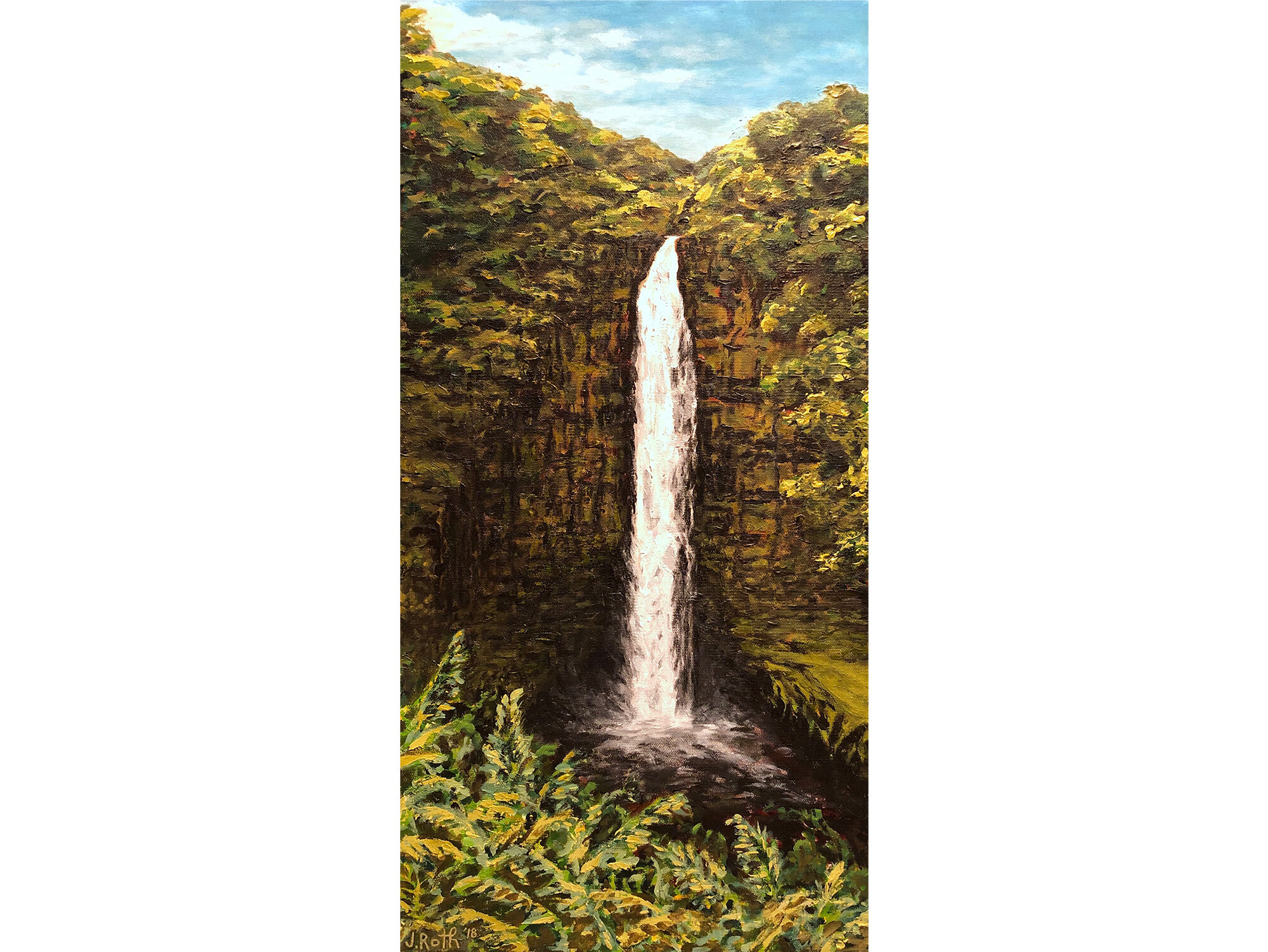 Akaka falls waterfall painting Hawaii j roth.jpg