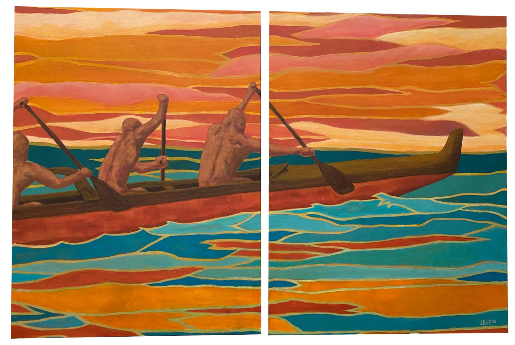 Paddlers_Playful_acrylic painting_hawaii_J Roth.jpg