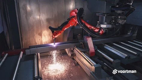 Steel fabrication equipment in the J.L. Walter shop