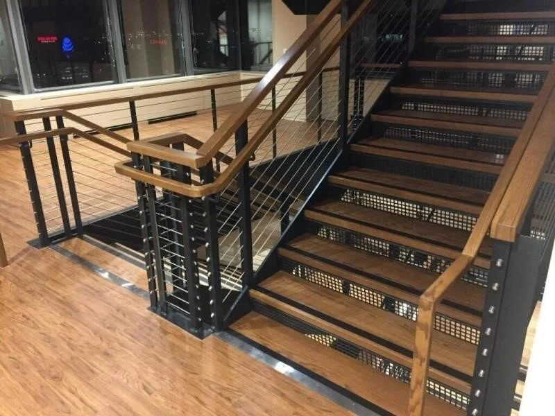 Interior steel stair and railing from the J.L. Walter portfolio