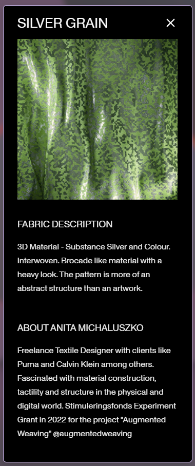  The Fabricant x World of Women Season 02 - Digital Woven Textile Silver Grain 