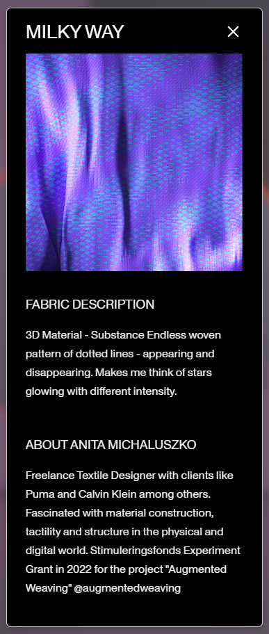  The Fabricant x World of Women Season 02 - Digital Woven Textile Milky Way 