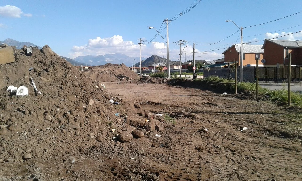 Durante las faenas de limpieza del terreno.