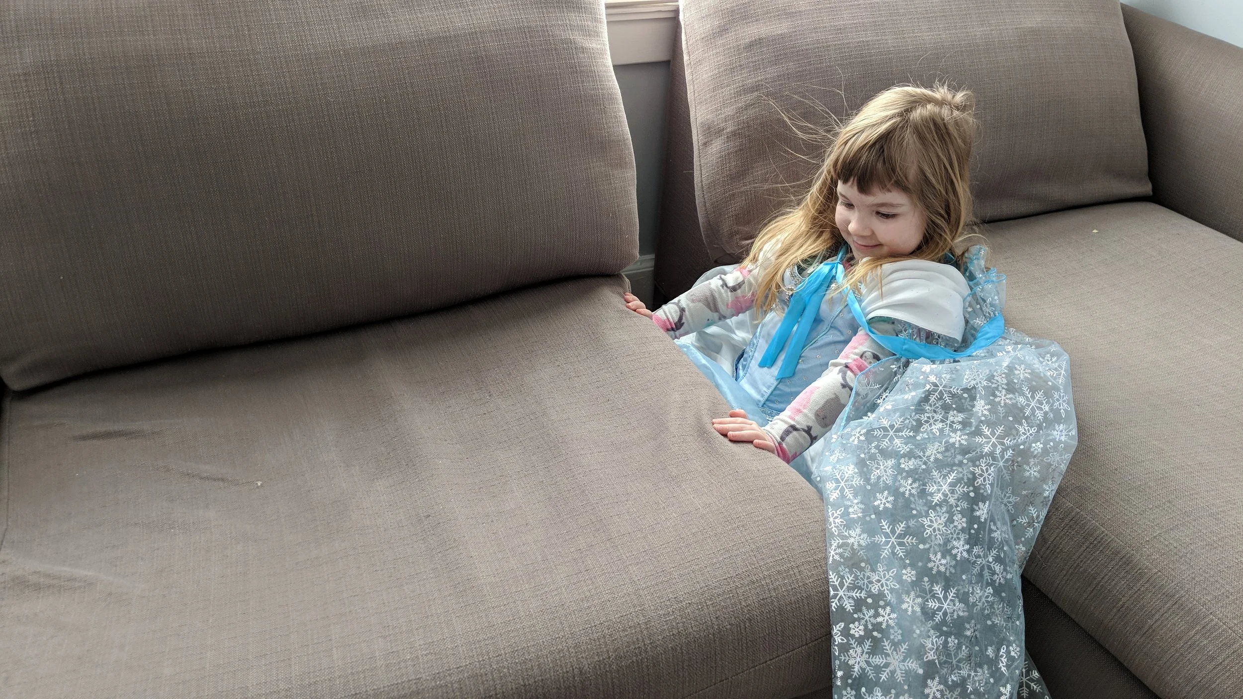 Annabelle showing off she CAN move the couch. February 26, 2018