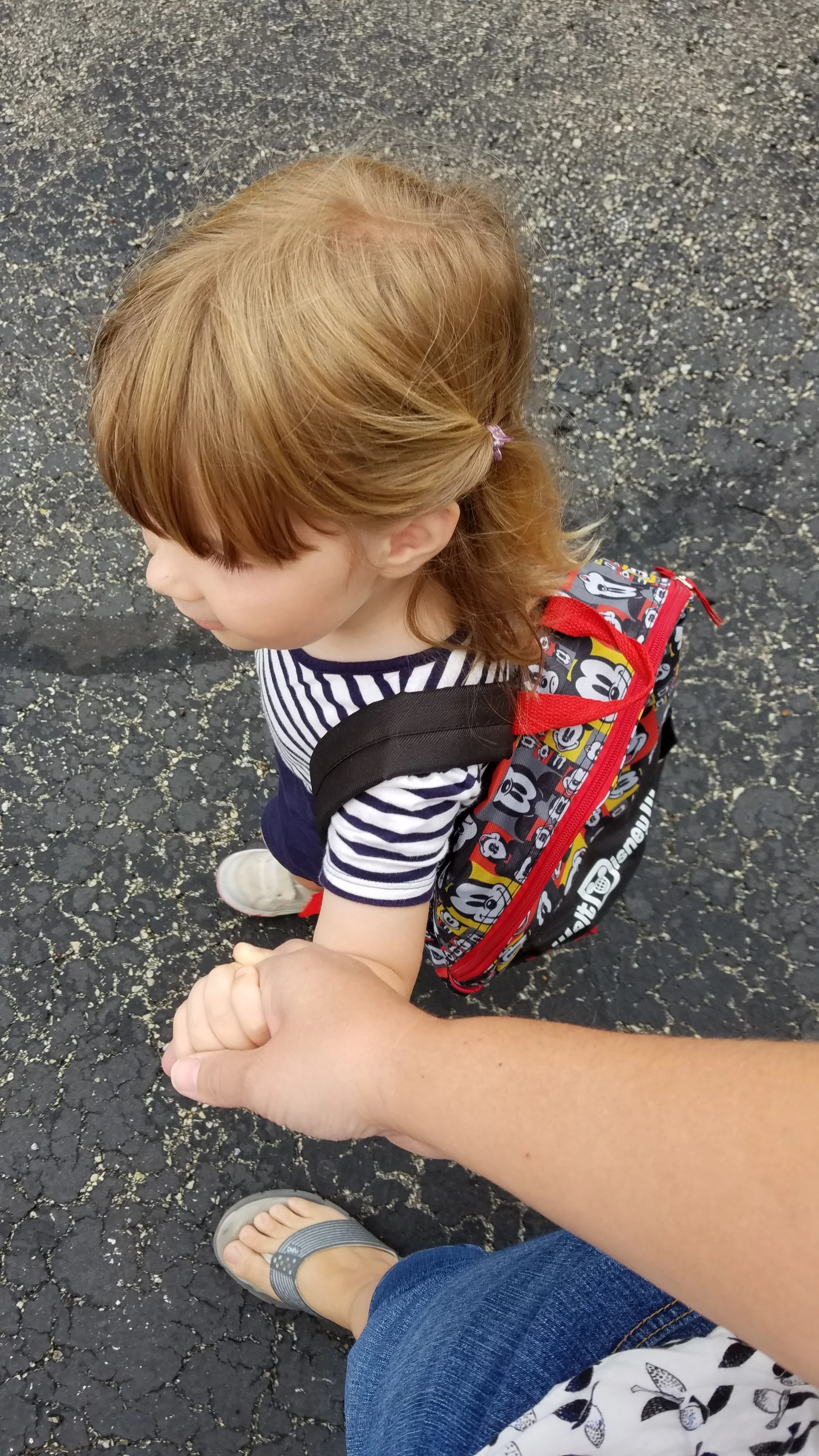 Her first day of preschool ever. September 8, 2016. Emotional day for me, tough mommy moment.