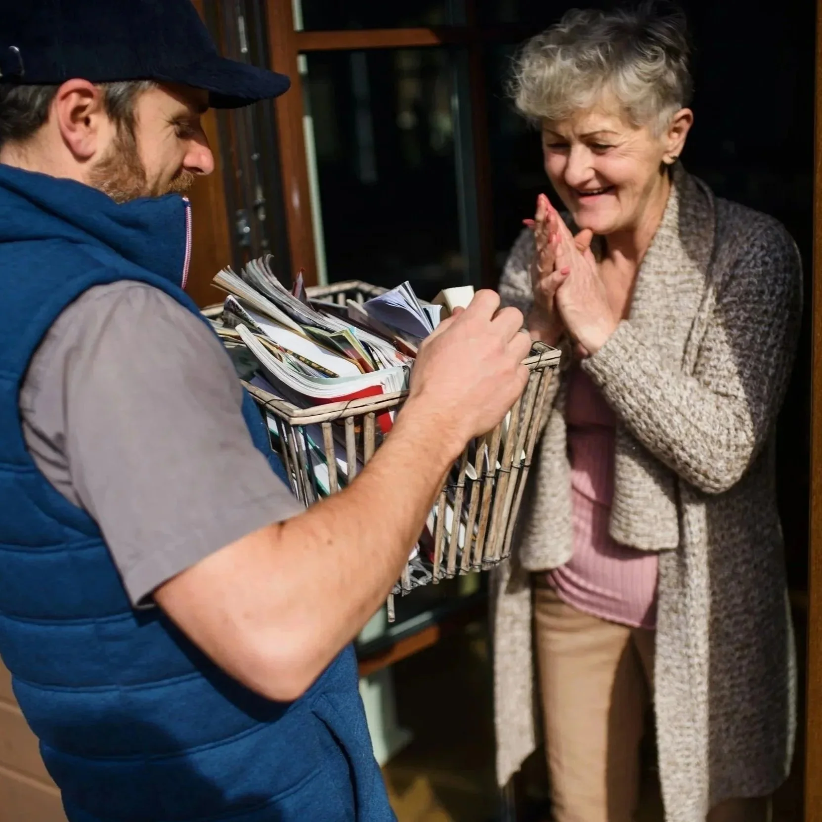 At Home Services (AHS) is a free program that delivers library materials to patrons who cannot come to the library due to age, illness, or disability.