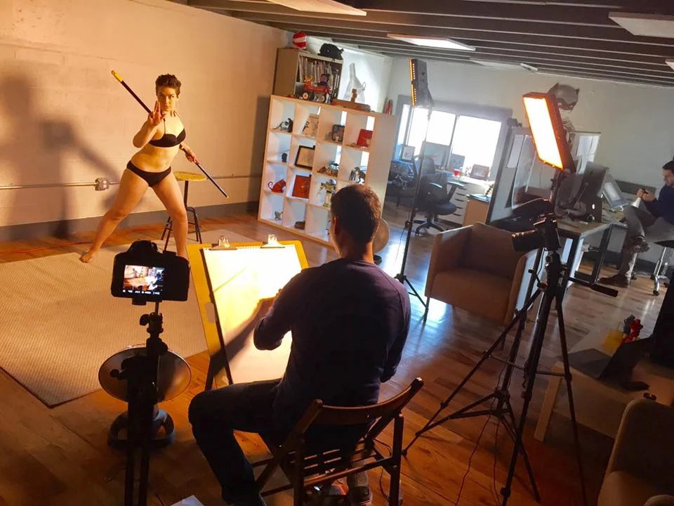 Strike a pose! Britt Snyder sketching model Marina Pimentel.