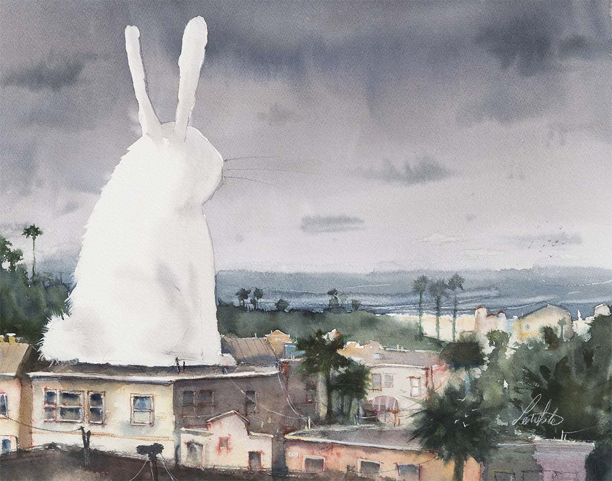 Art by Lee White! Bunny is pondering the meaning of life.