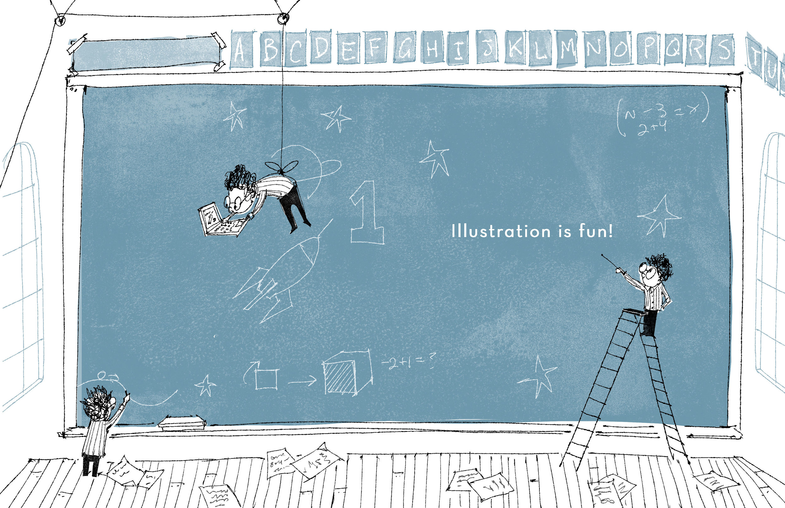 L is for Learning! Art by Lee White.