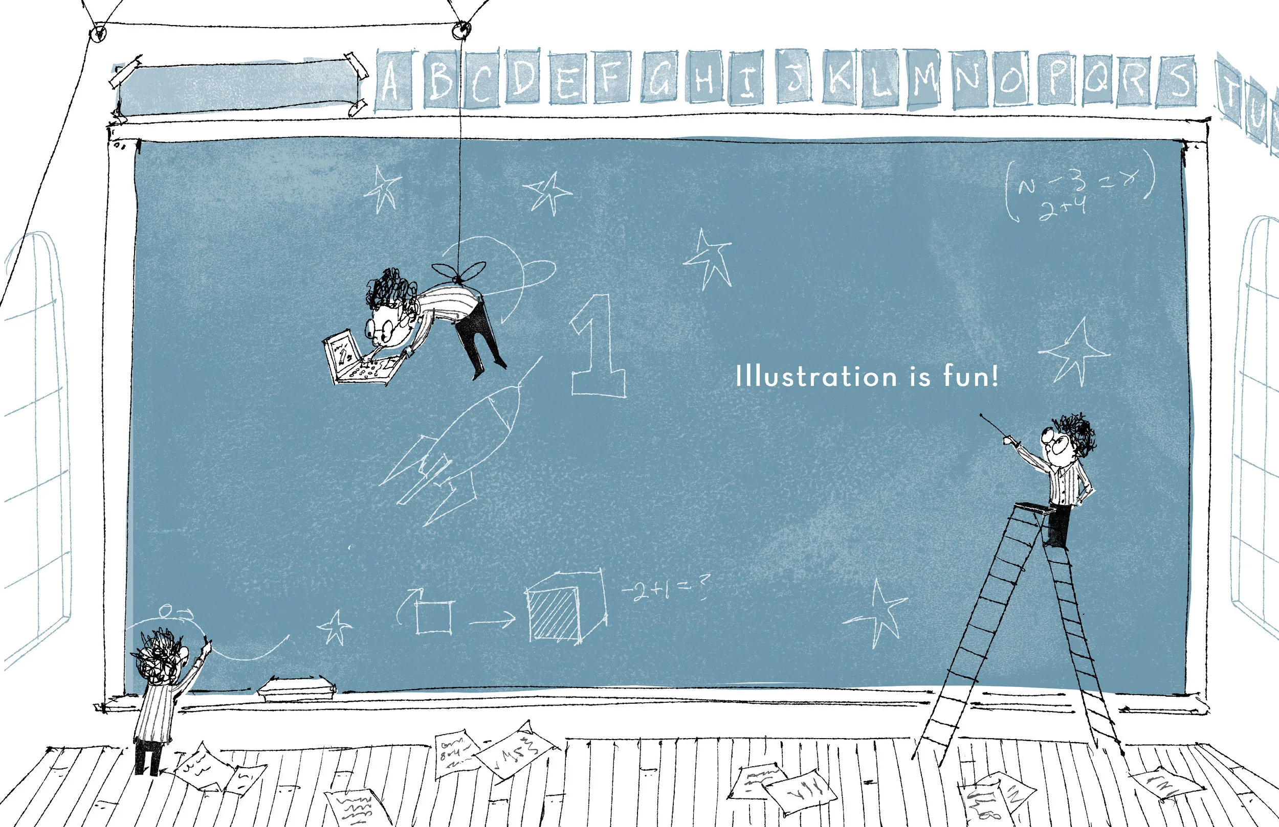 L is for Learning! Art by Lee White.