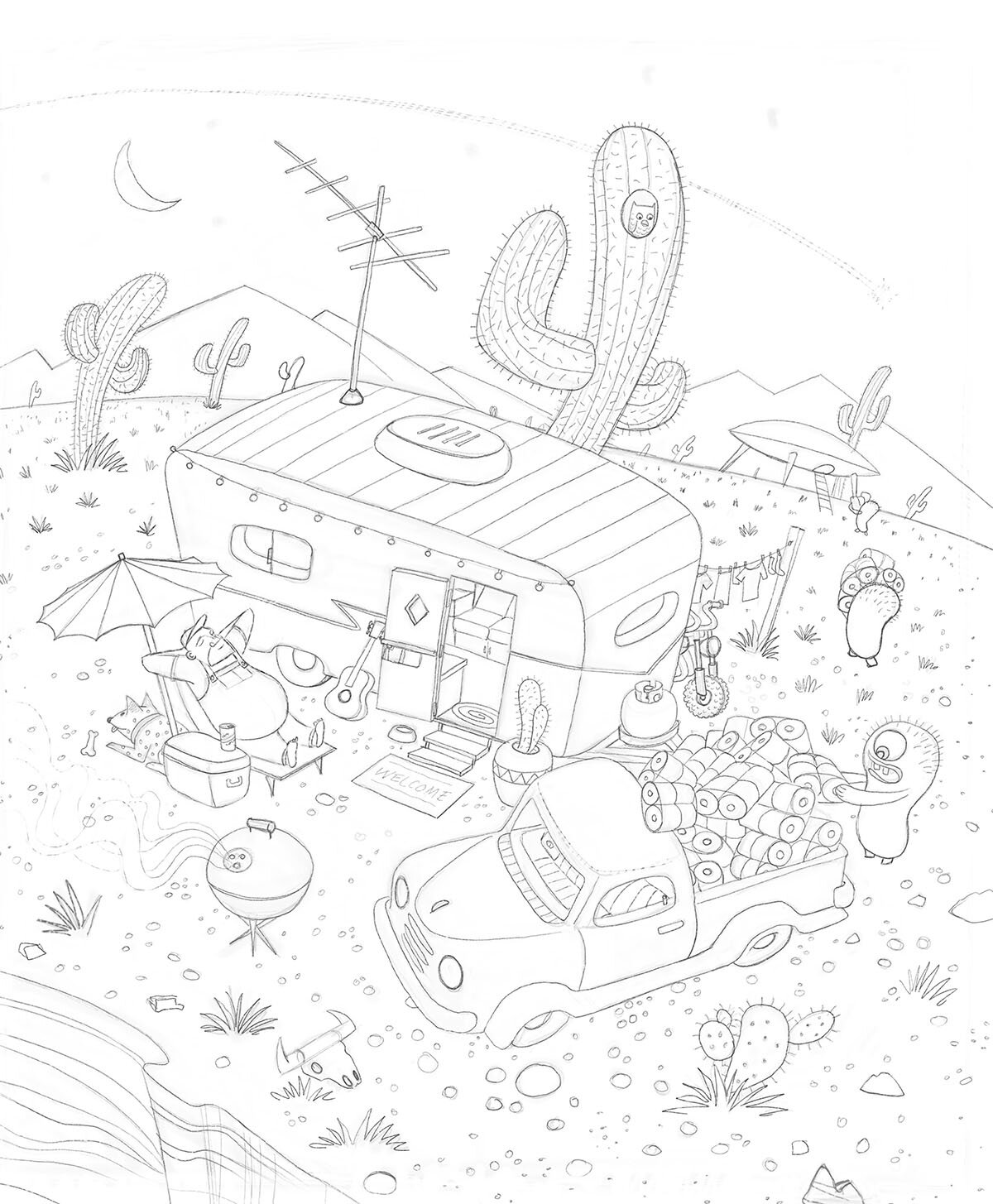 Just add color! Art by Will Terry,