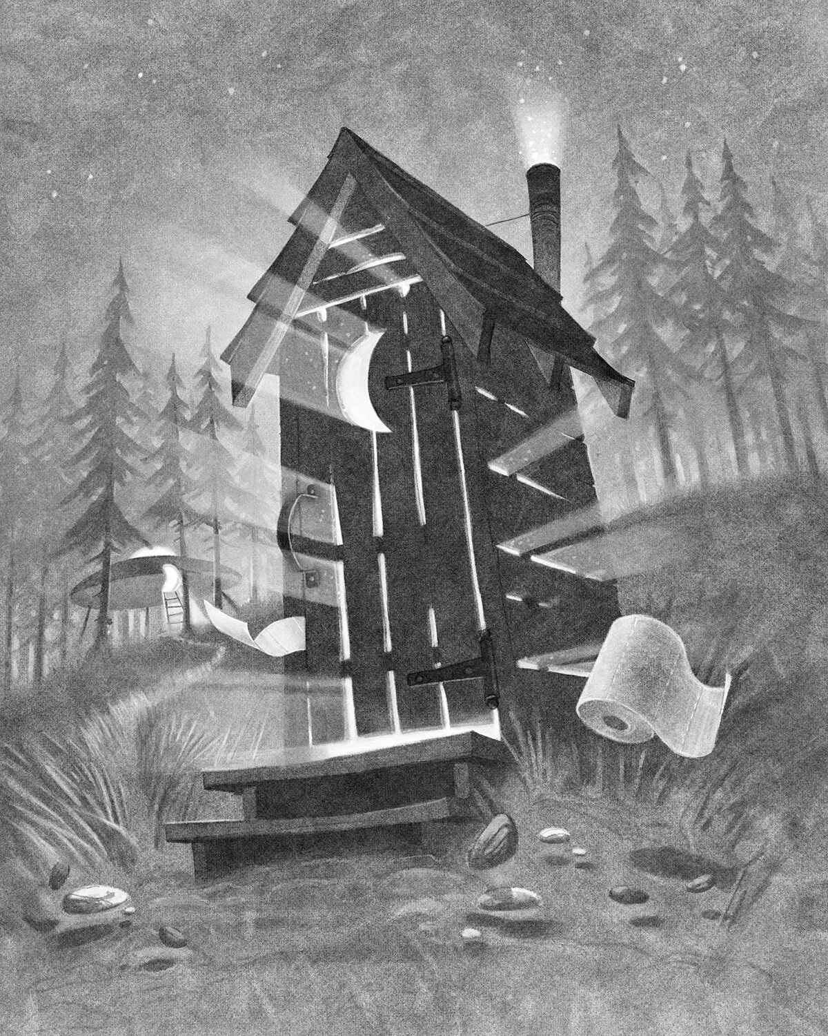 When ya gotta go, ya gotta go! Art by David Hohn.