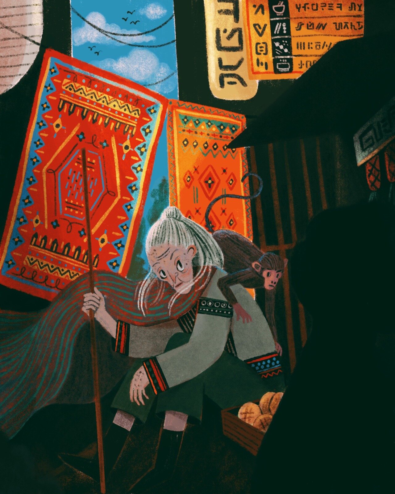 From vending machine reference photo to warrior woman. By Yasmin Imamura.