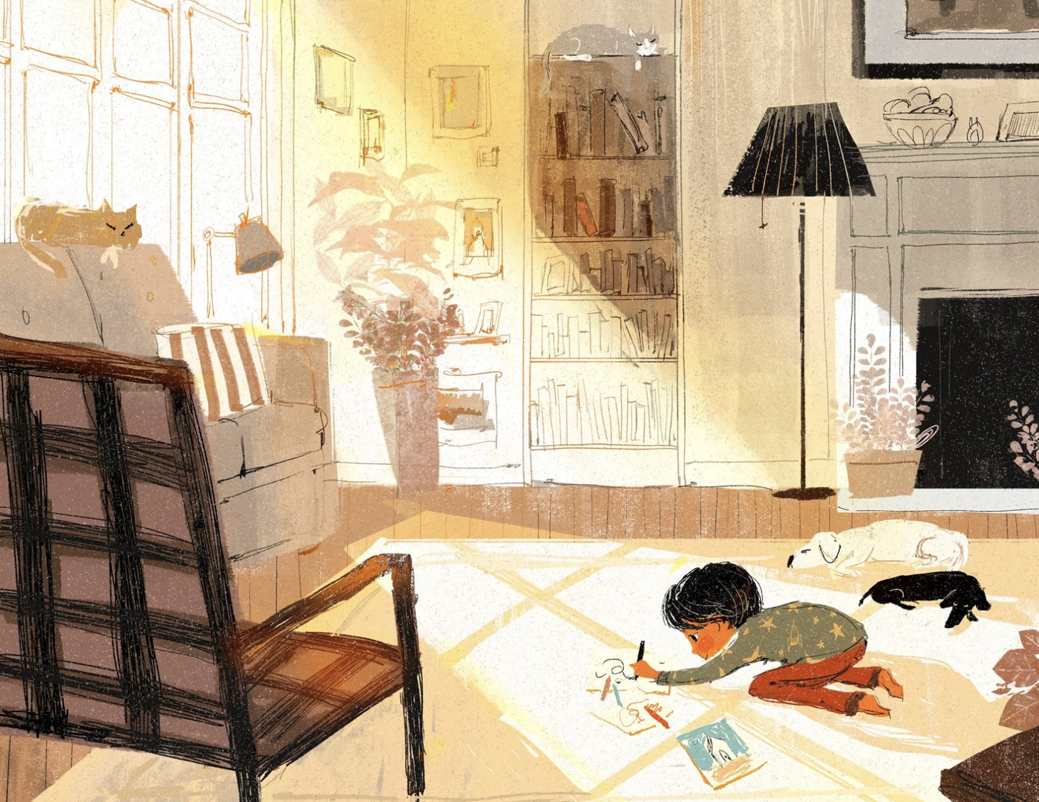 child drawing picture