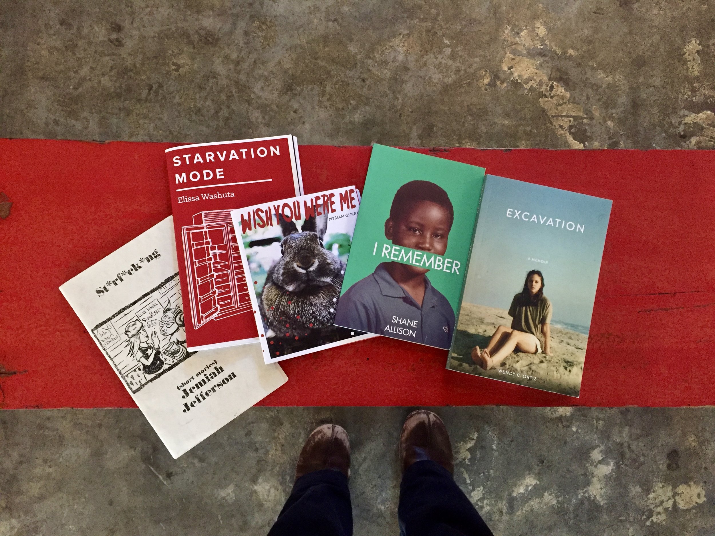 We also received book donations from local publisher Kevin Sampsell, from his Future Tense Books catalog, a Portland-based small press.