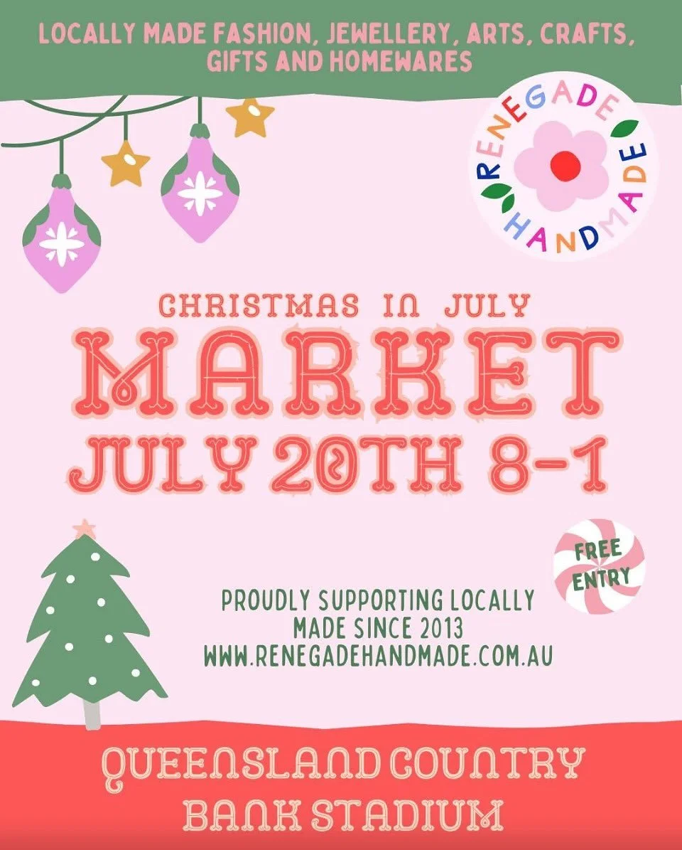 It&rsquo;s almost Market Day 🙌🏻
See you Sunday 20th July at @queenslandcountrybankstadium for a wonderful morning spent with creative folks at @renegadehandmade Market 🌸

Call me crazy 🤪 I&rsquo;m planning to bring along a few paints and drawings