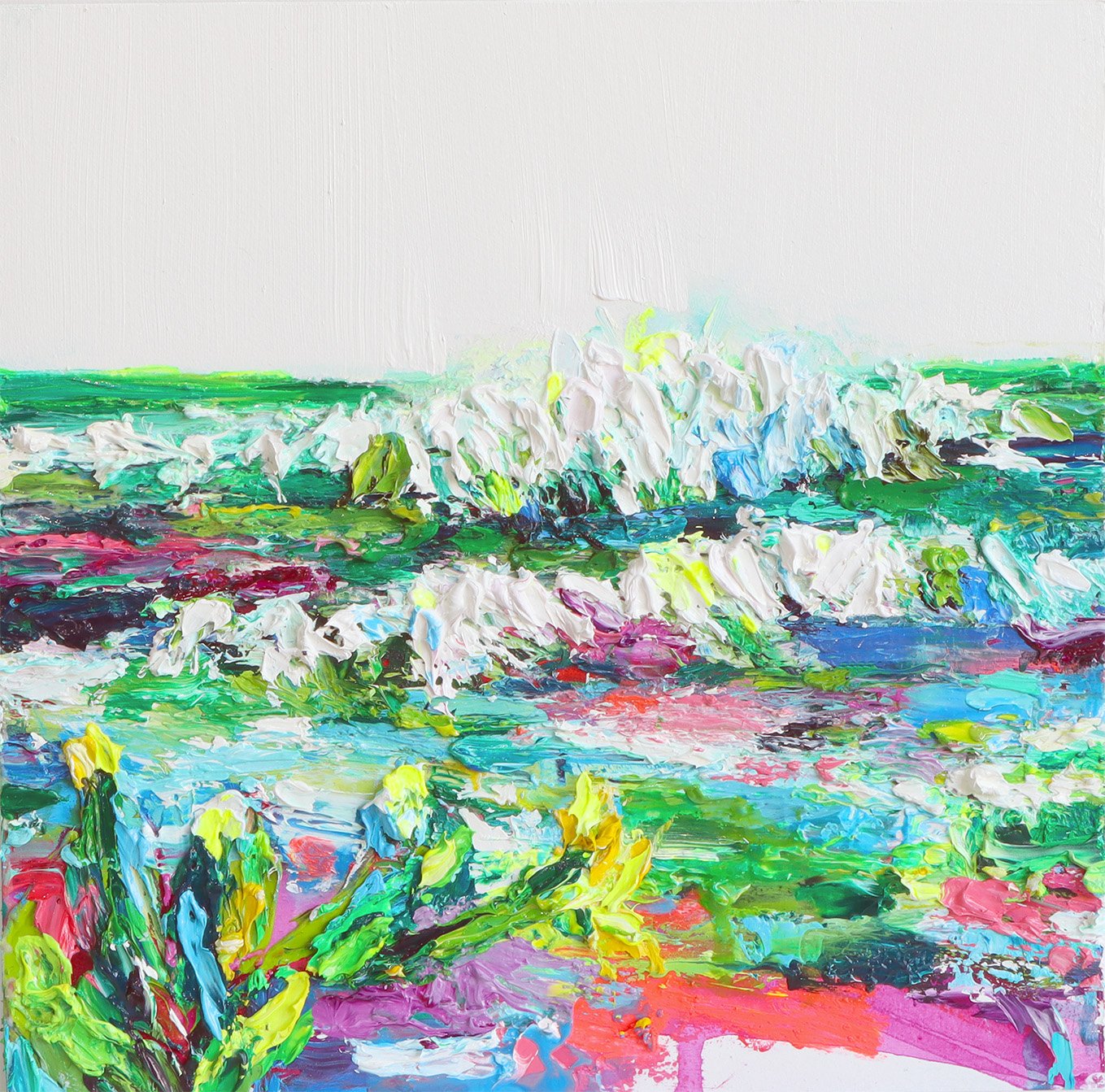 Raglan Relax - New Zealand Beach Scene - Colourful dynamic Waves in Oil Painting on Wood Panel by Jacqi Kruger 2025