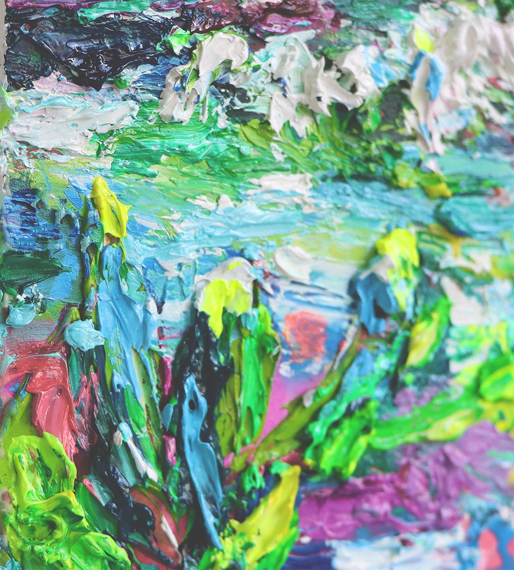 Raglan Relax Close Up Details - Oil Painting on Wood Panel by Jacqi Kruger 2025