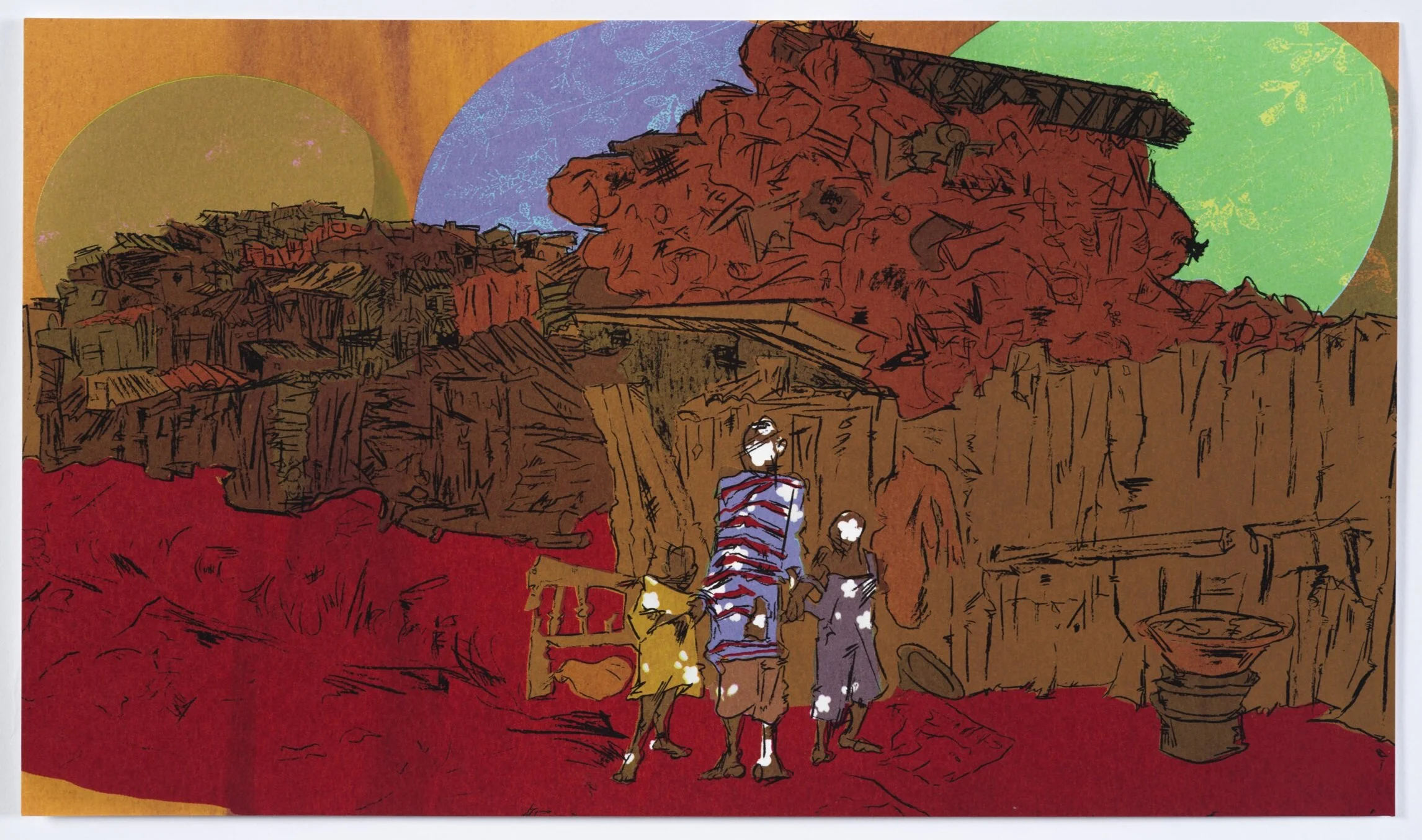 Trench, silkscreen on paper, 11”x19”, edition of 11, printed in 2019