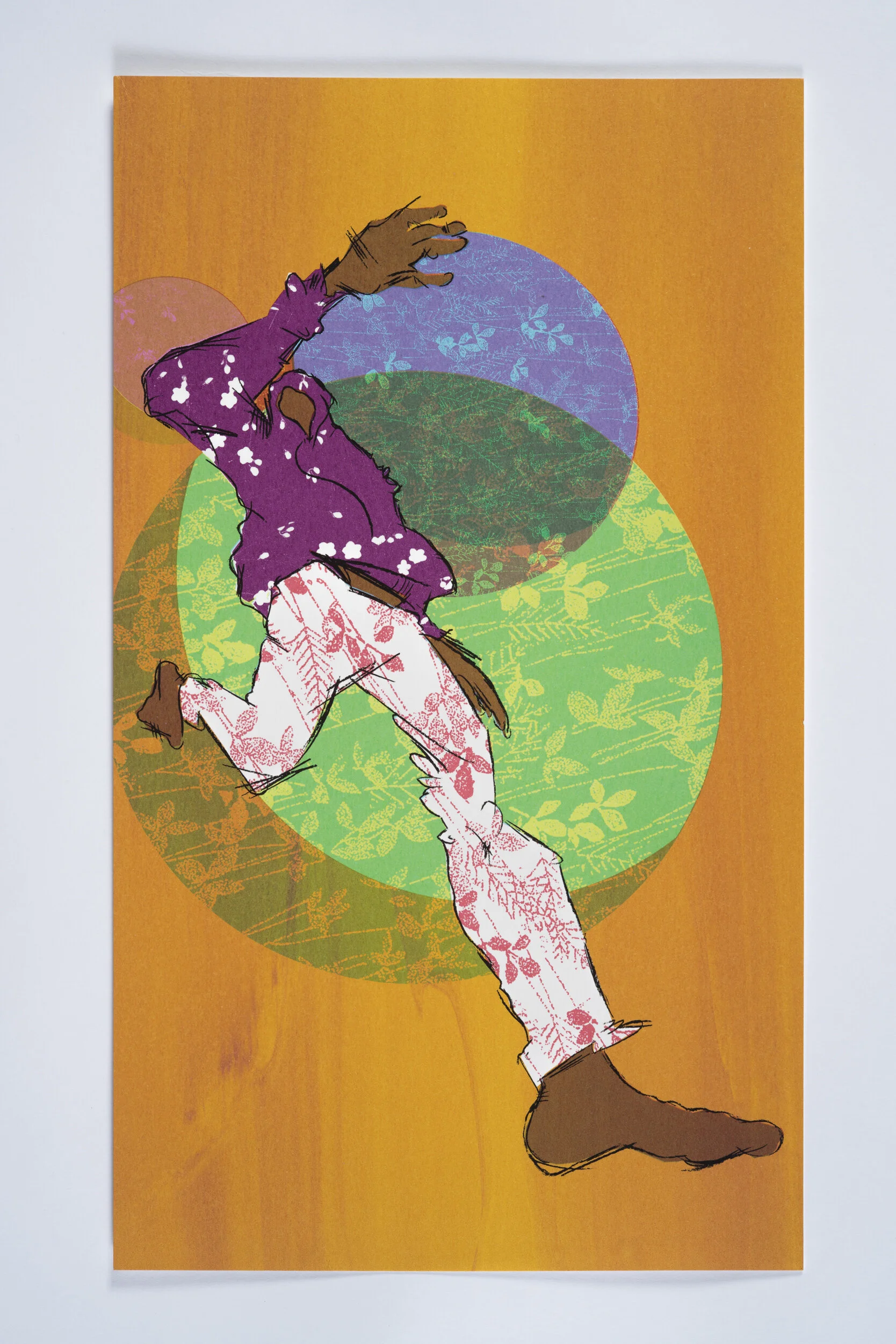 Siyabashaya, silkscreen on paper, 11x”19”, edition of 11, printed in 2019.