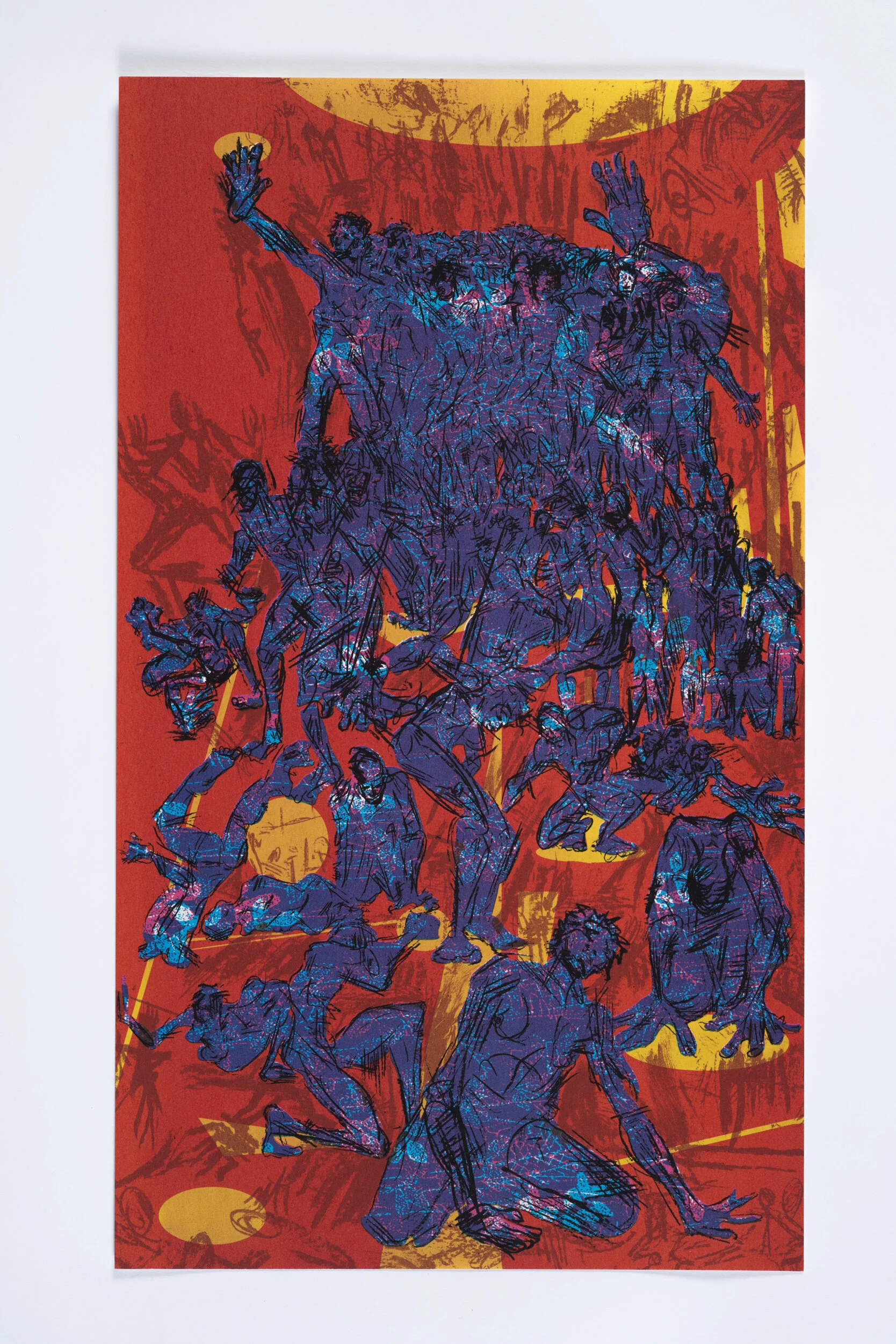 Lesutlo Lwa Diriti-Dintsho, silkscreen on paper, 11x”19”, edition of 11, printed in 2019.