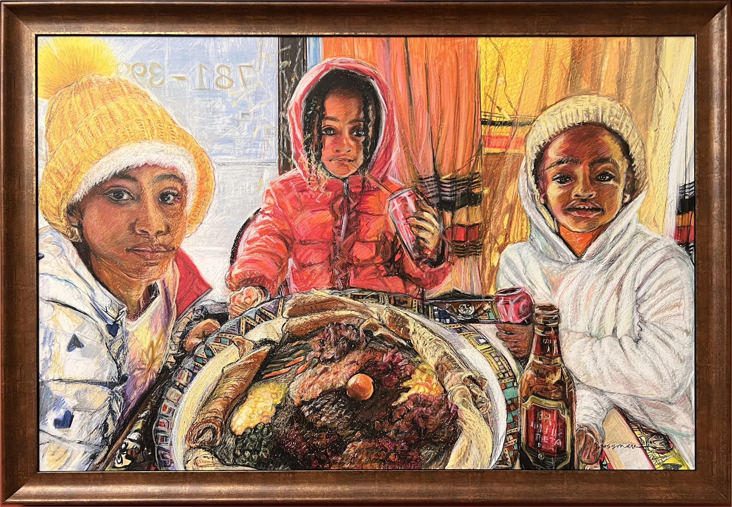 Habesha Girls With "Grandpa" Andy (Portrait of the Shimelis sisters)