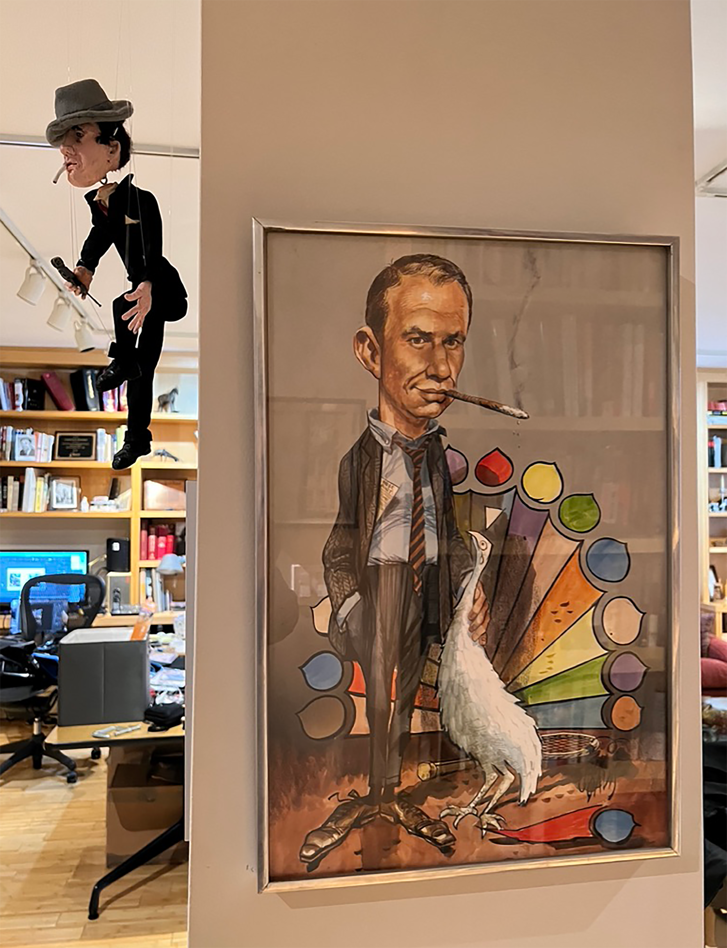 Murrow Puppet with Jack Davis Weeping NBC Peacock & Dad 