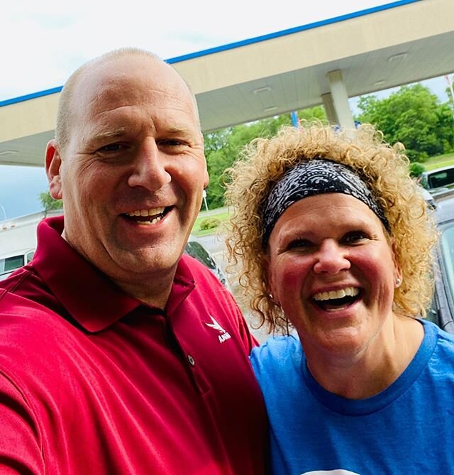 This is what 29 years of friendship seeing each other at a random Holiday gas station early in the morning looks like! 💙💛 @bethelualumni