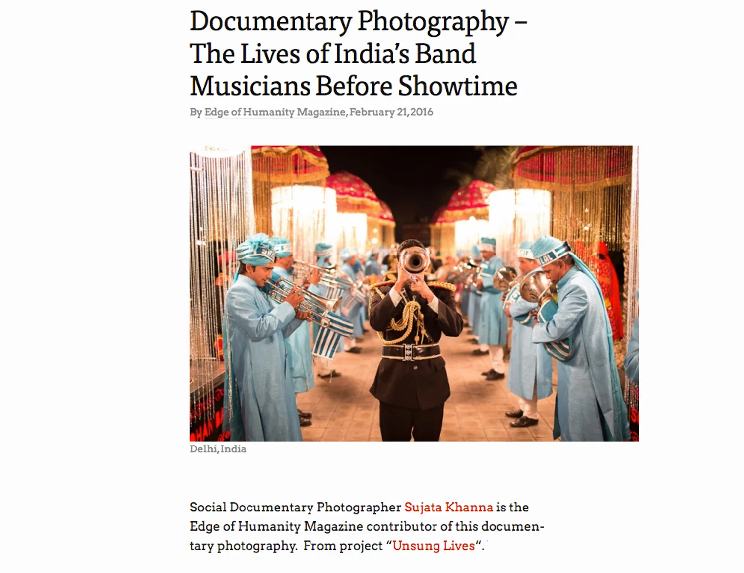 Documentary Photography - The Lives of India's Band Musicians before showtime