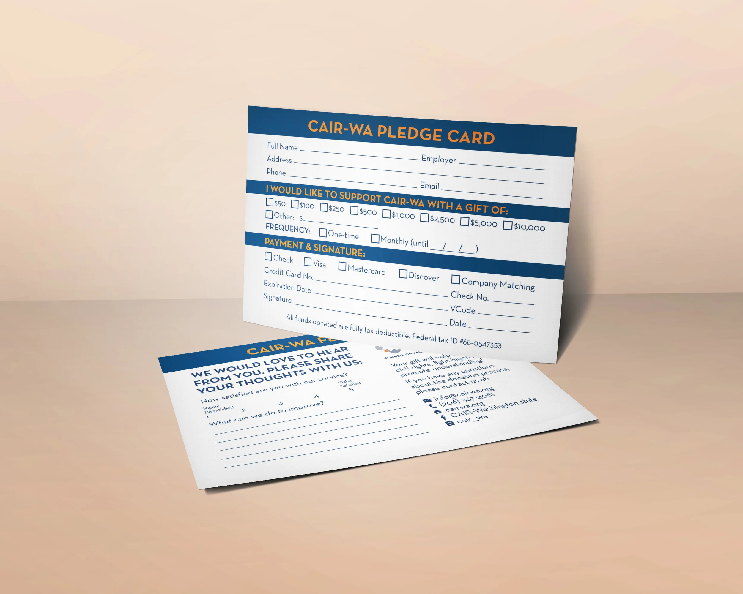 Pledge card
