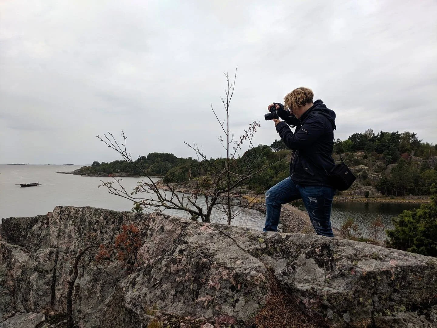 Photographing the sea in Finland.
