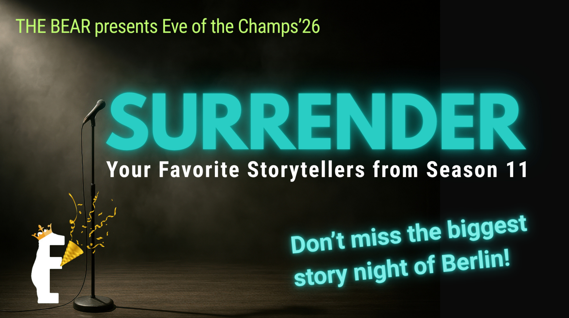 The BEAR Eve of the Champs 2026 Banner