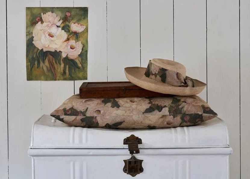 peony cushion and hat.jpg