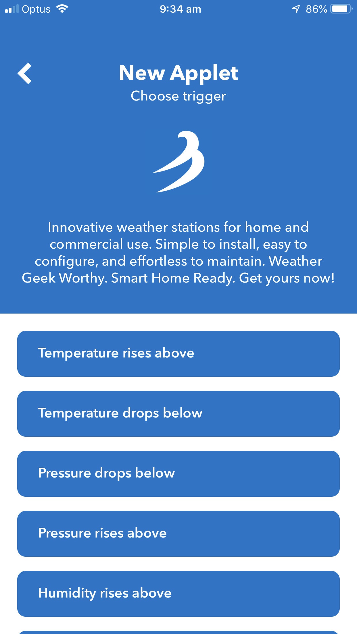 WeatherFlow tirggers