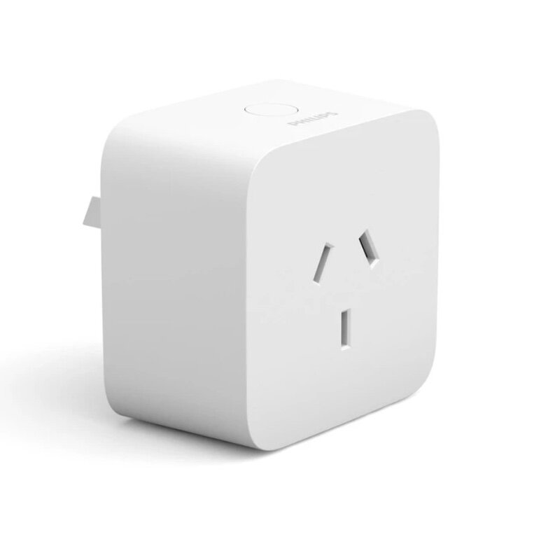 Hue Smart Plug - ✔  Smallest Profile ✔  High reliability connection✔  Compact design✔  Can be used in Hue App scenes✔  10A Rated✘  Needs Hue Bridge for HomeKit use✘  Limit to lamps if using Hue controls